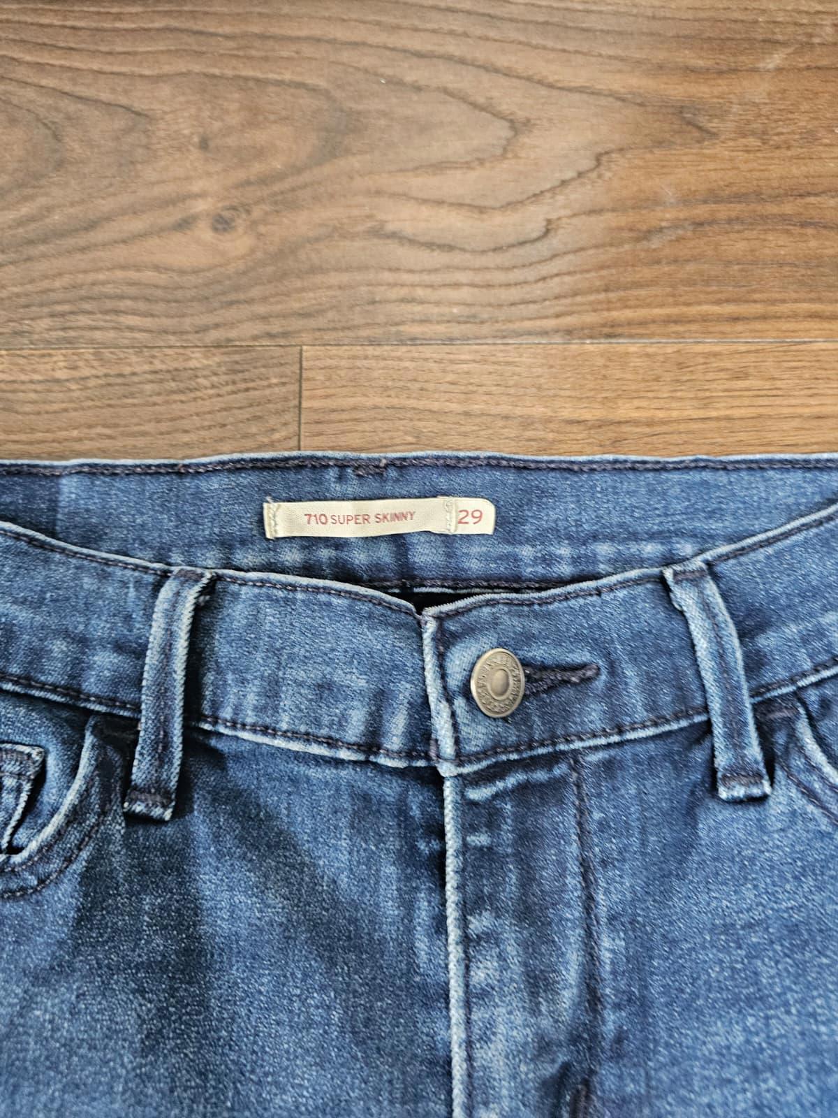 Levi's Womens Blue Jeans 710 Super Skinny Fit W29/30L Denim Trousers Bottoms