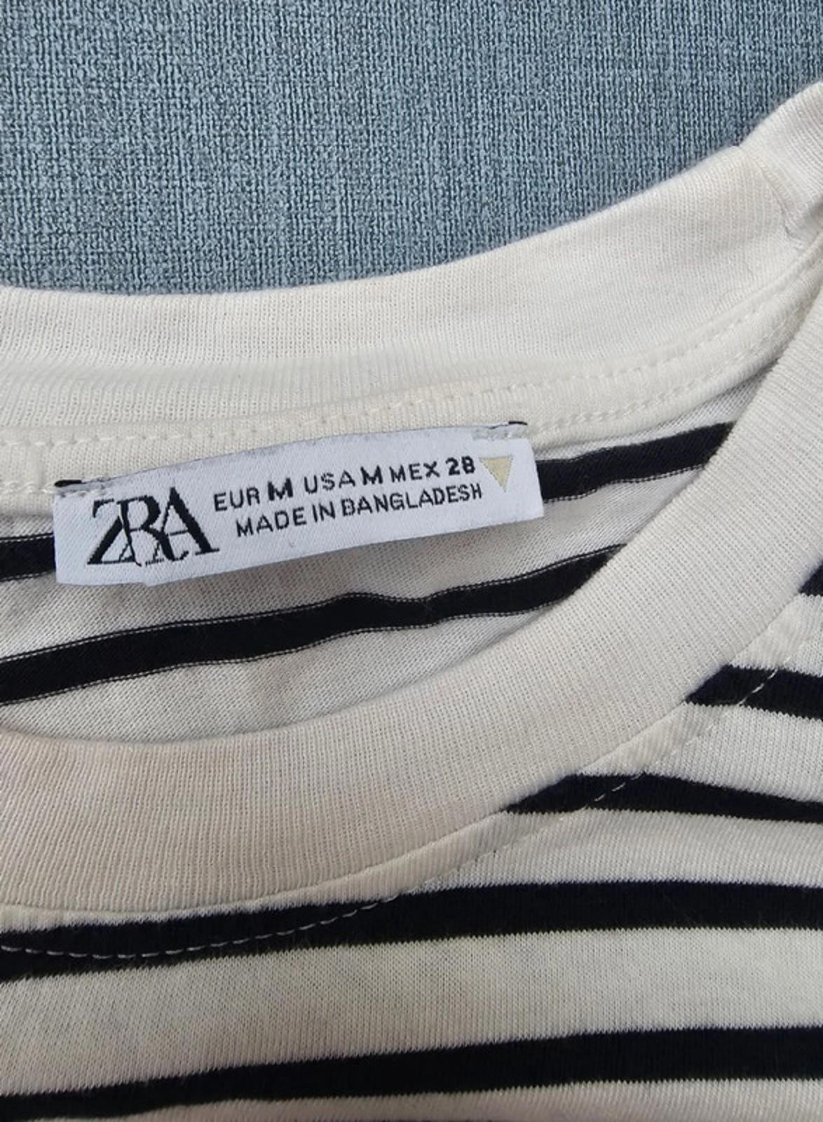 Zara Black And White Striped Short Sleeve T-Shirt/Top/Tee - M/Medium