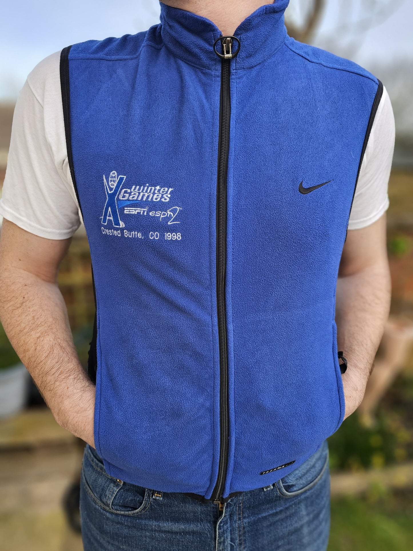 Nike Thermafit Vintage Blue Body warmer Gillet Unisex Sleeveless Jacket - M/Medium
