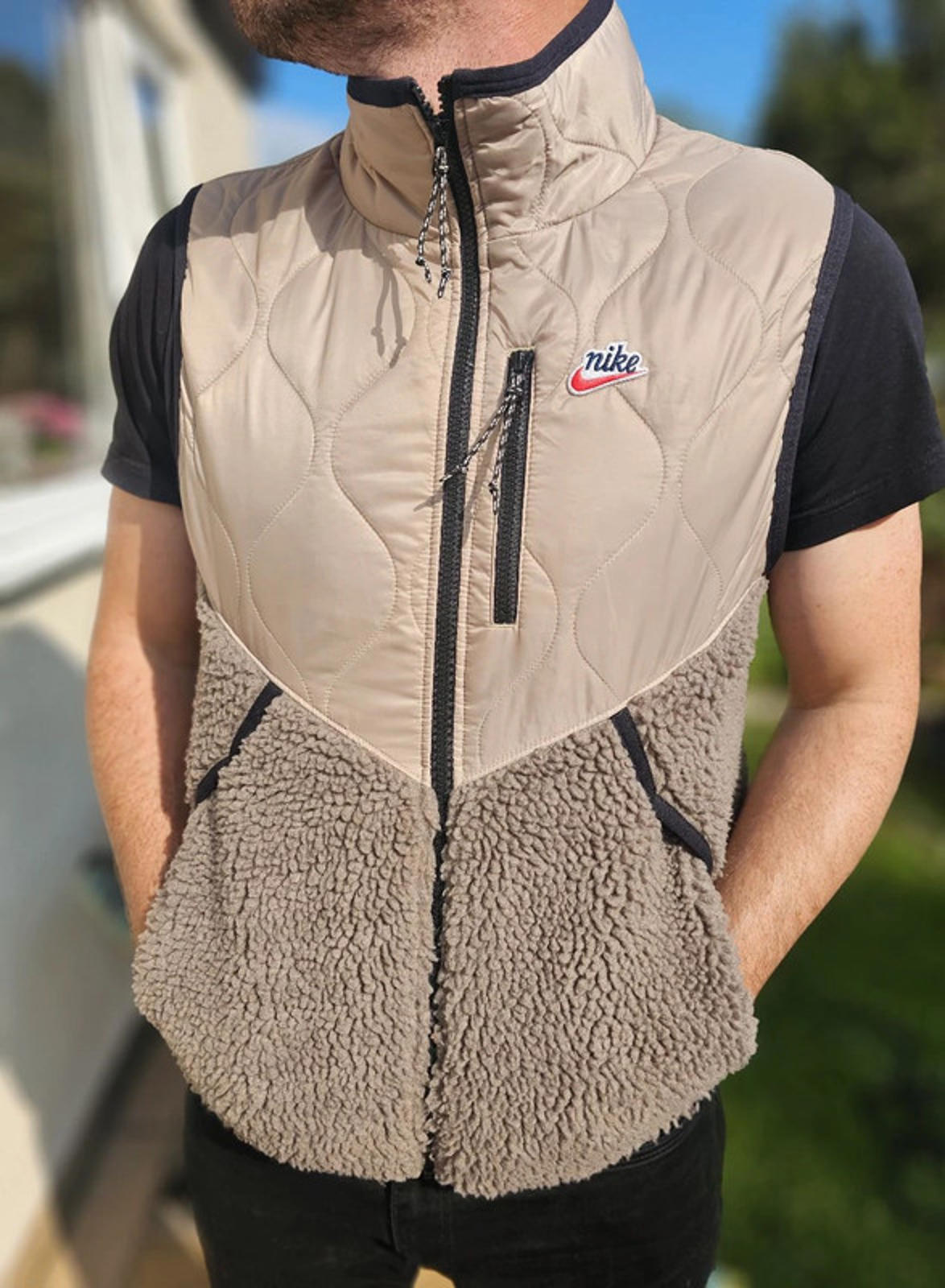 Nike Heritage Sherpa Fleece Body Warmer/Gillet Full Zip Jacket - M/Medium