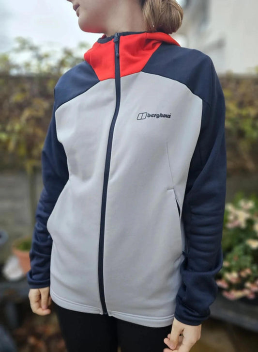 Berghaus Gyber Full Zip Navy/red Hoodie Fleece Streetwear Jacket - S/Small
