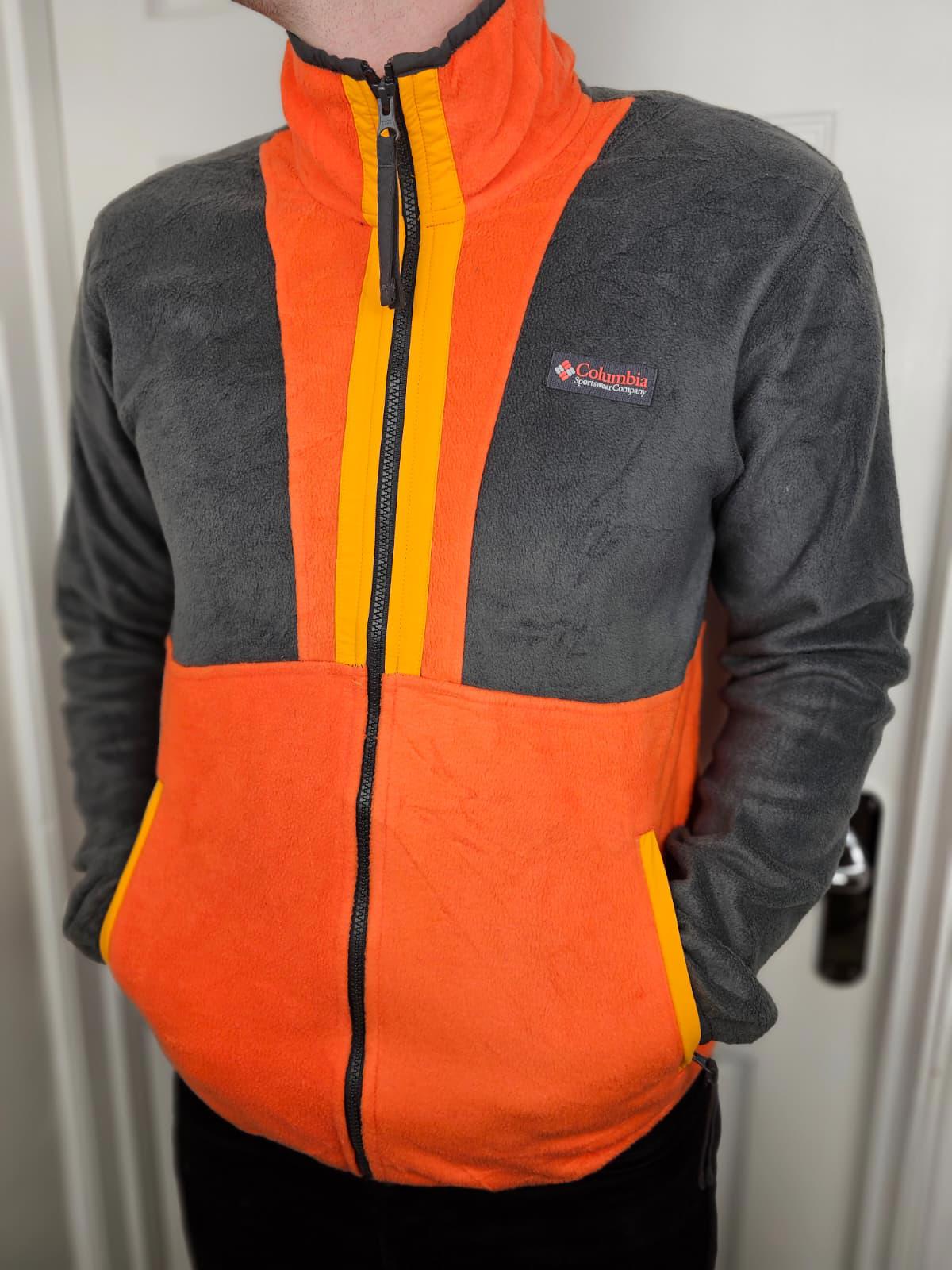 Columbia Mens Backbowl Full Zip Fleece Jacket - M/Medium - Orange/Grey
