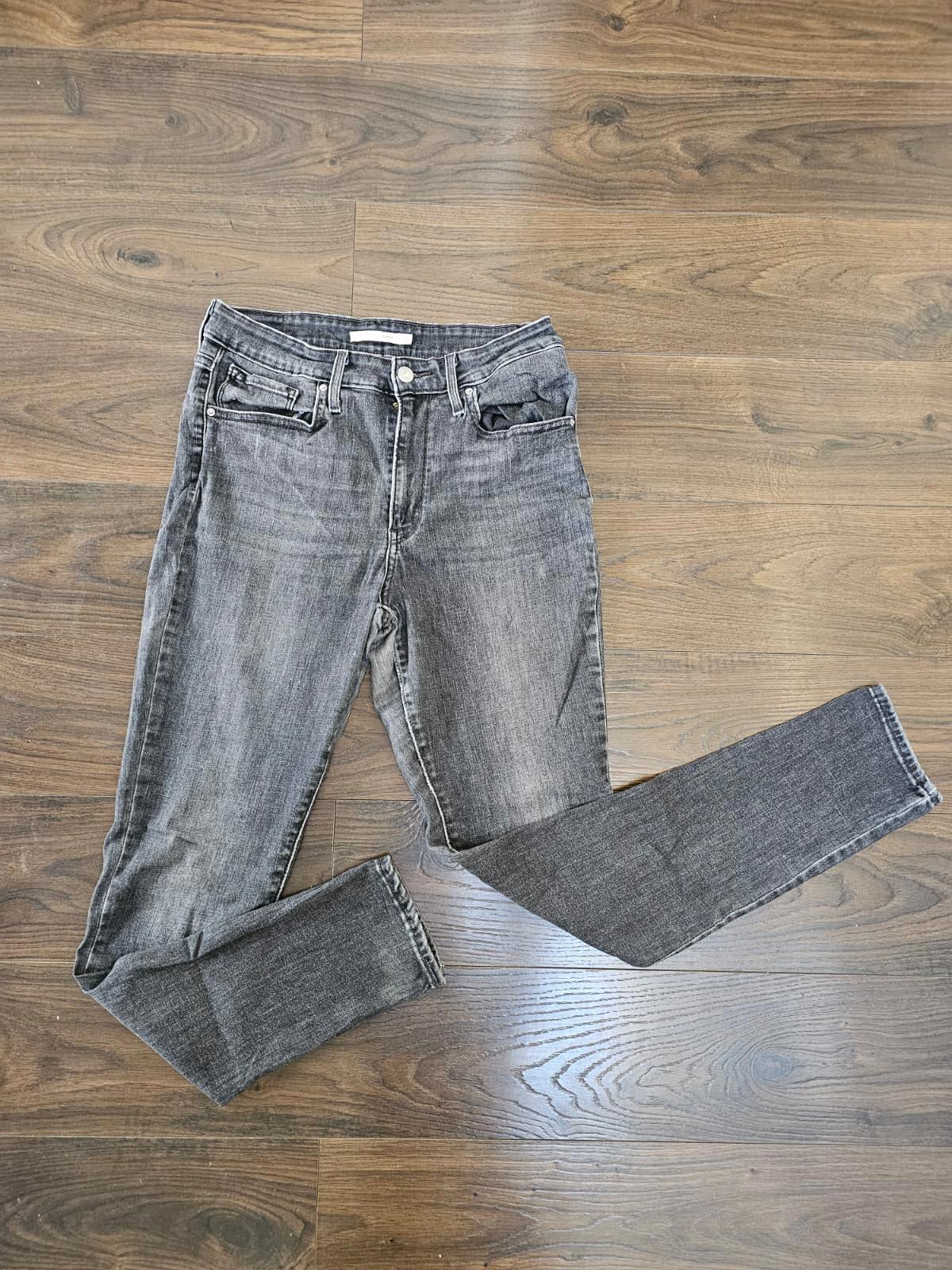 Levi's Womens Black Jeans 721 High Rise Skinny Fit W28/30L Denim