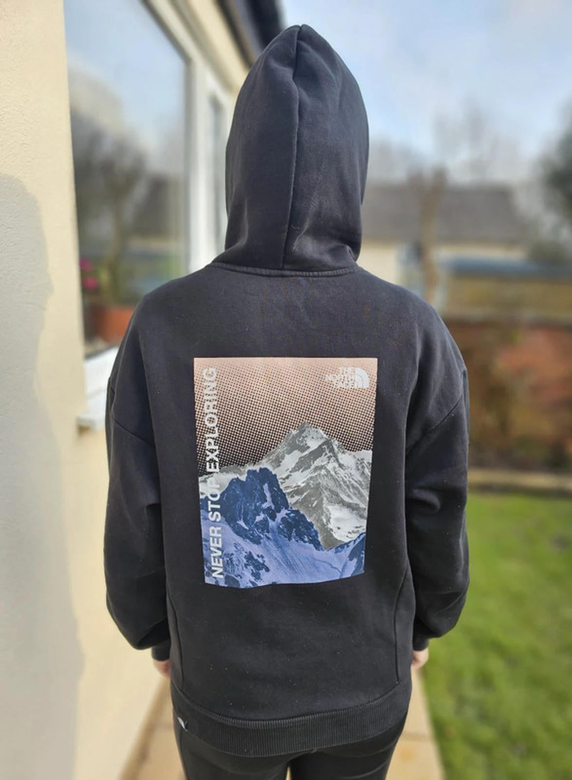 The North Face Womens Black Mountain Printed Hoodie - M/Medium