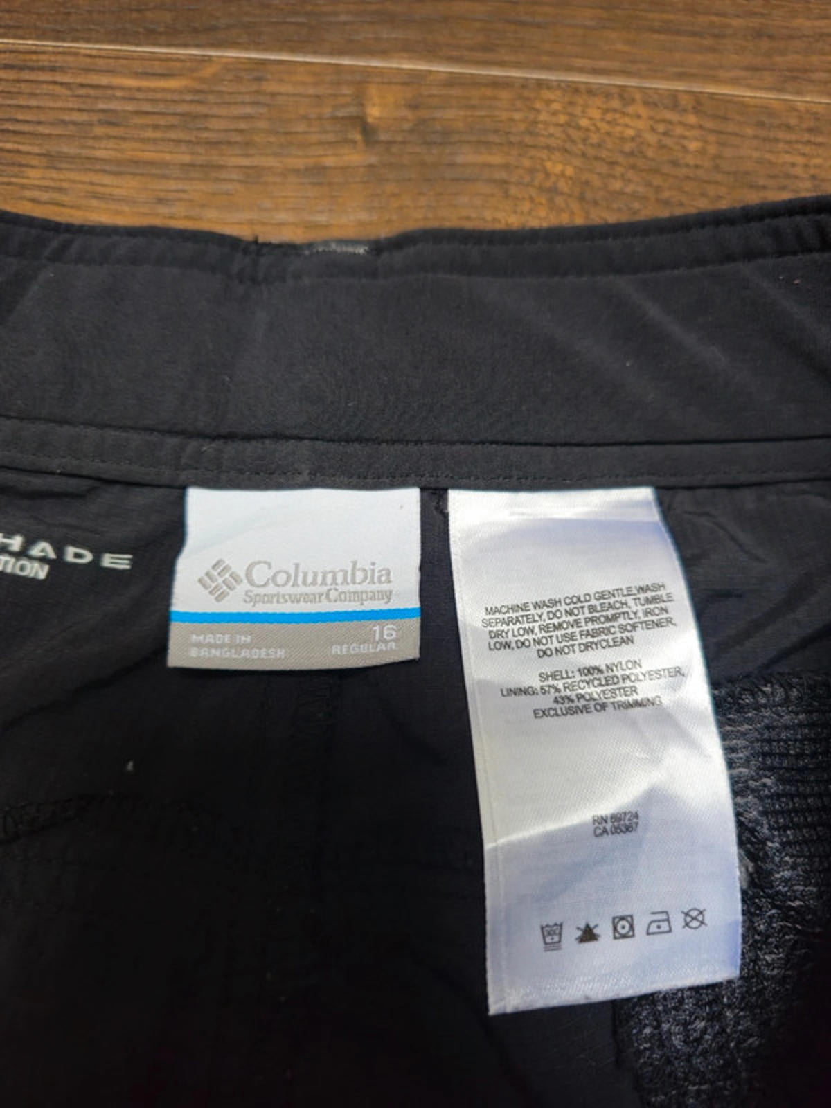 Columbia Omni-Shade Black Walking Pants/Trousers - 16 Regular/W39/L30 Hike Walk