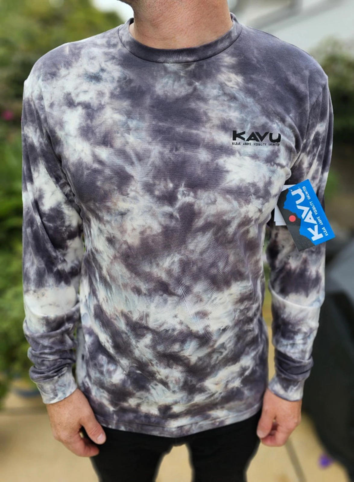 Mens KAVU Long Sleeve Smoke Tie Dye T-Shirt/Top - M/Medium