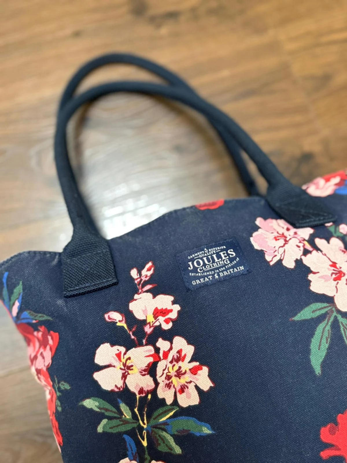 Joules Womens Floral/Flower/Botanical Print Shoulder Tote Bag - Navy/Multicolour