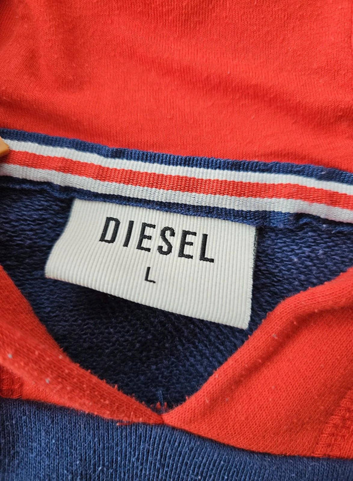 Womens Diesel Big Spellout Navy/Red/White Pullover Hoodie - L/Large