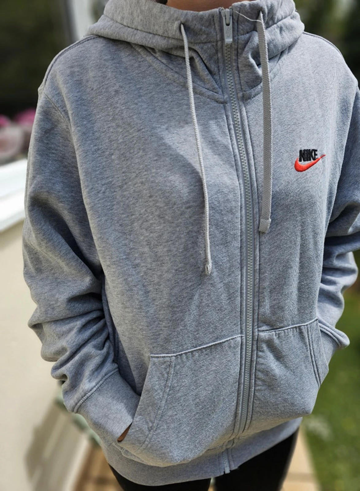 Nike Full Zip Grey Hooded Hoodie Sweat Jacket - S/Small**