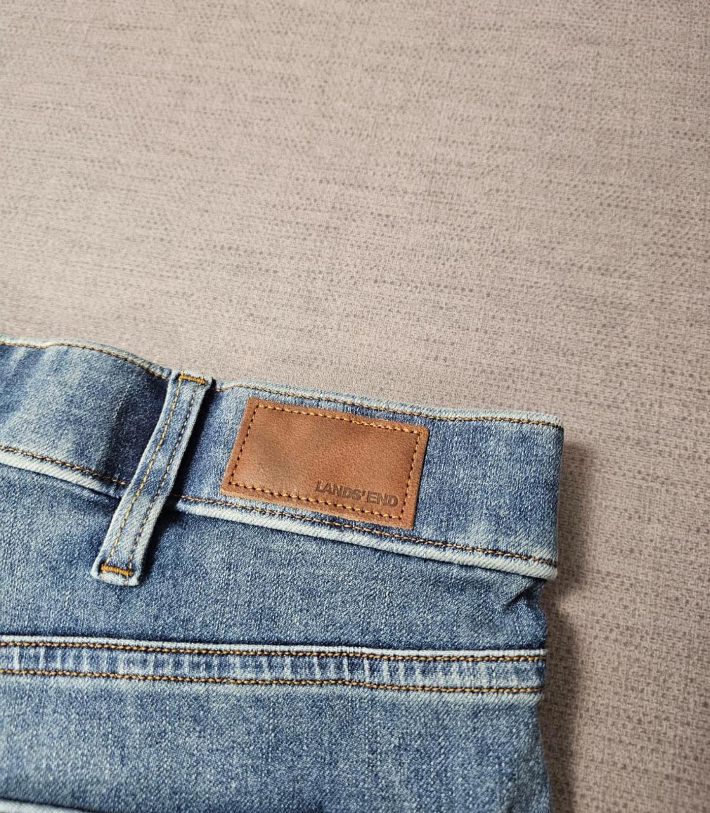 Lands End Women's Blue Denim Jeans Stretchy Waist - UK 26 - W40/29**