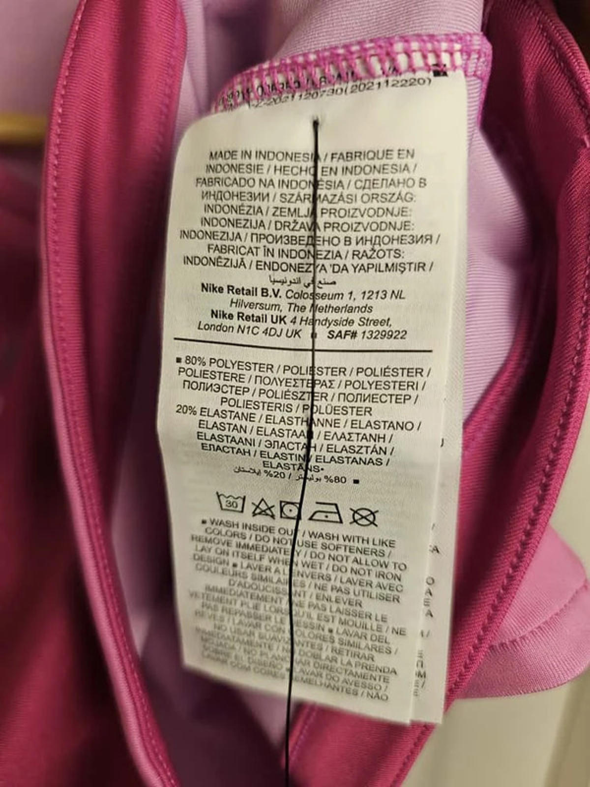 Nike Running Swoosh Gradient Cropped Tank Top - L/Large - Pink