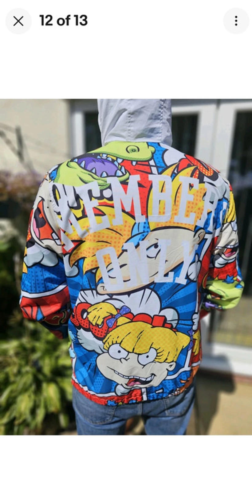 Rare Members Only X Nickelodeon Pullover 1/2 Zip Windbreaker Jacket/Anorak - L