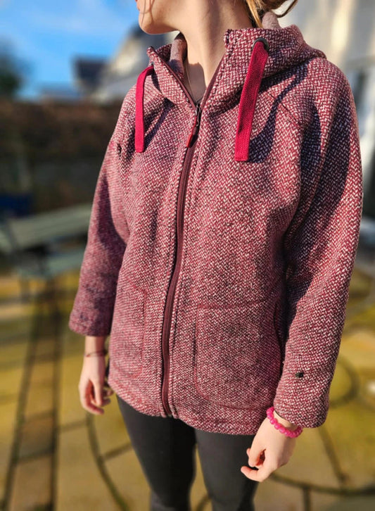 Rab Amy Rioja/Red/Burgundy Full Zip Fleece Hooded Jacket - UK 14