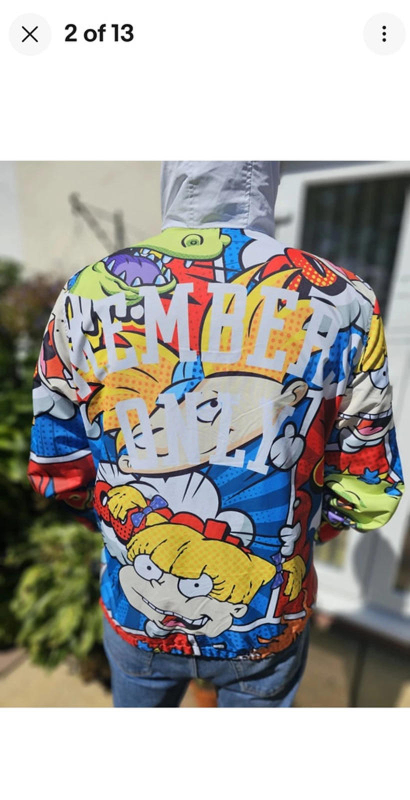 Rare Members Only X Nickelodeon Pullover 1/2 Zip Windbreaker Jacket/Anorak - L