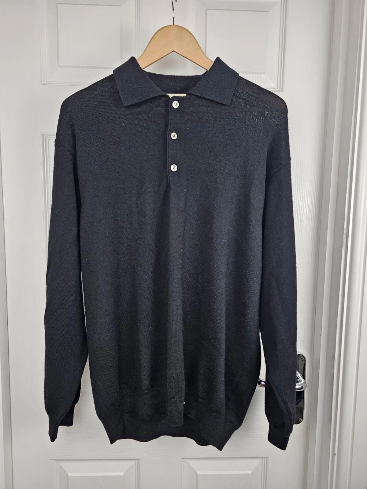 Merona Mens Made In Italy 100% Merino Wool Long Sleeve Polo Neck Jumper -L/Large