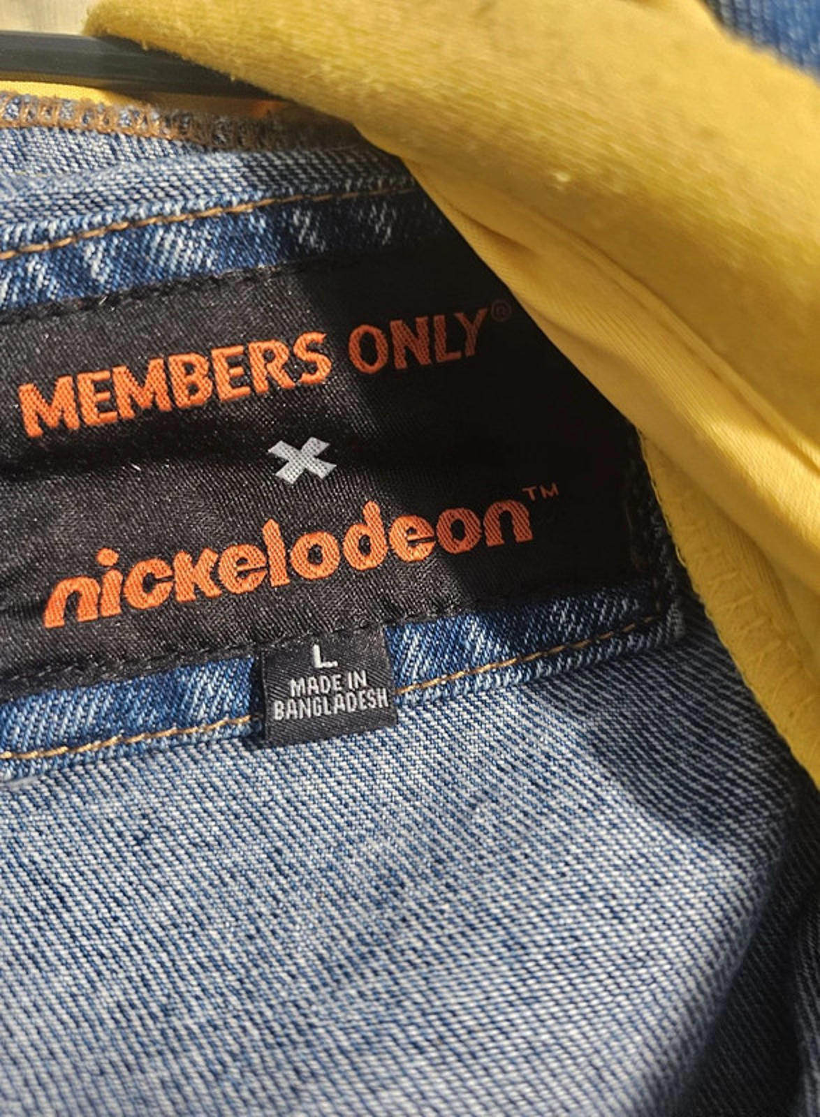 Rare Members Only X Nickelodeon X Sponge Bob Hoodie Denim Jacket - L/Large
