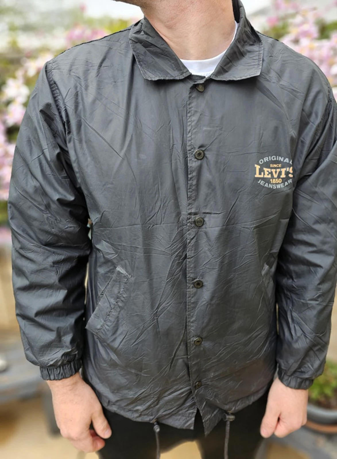 Vintage Levi's Black Button Up Coach Jacket - S/Small M/Medium**