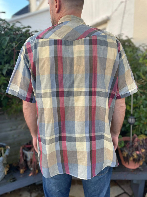 Vintage Saddle King Western By Farmer/Cowboy Short Sleeve Shirt - XL/Extra Large