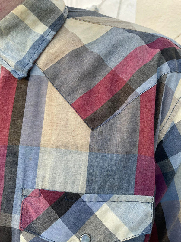 Vintage Saddle King Western By Farmer/Cowboy Short Sleeve Shirt - XL/Extra Large