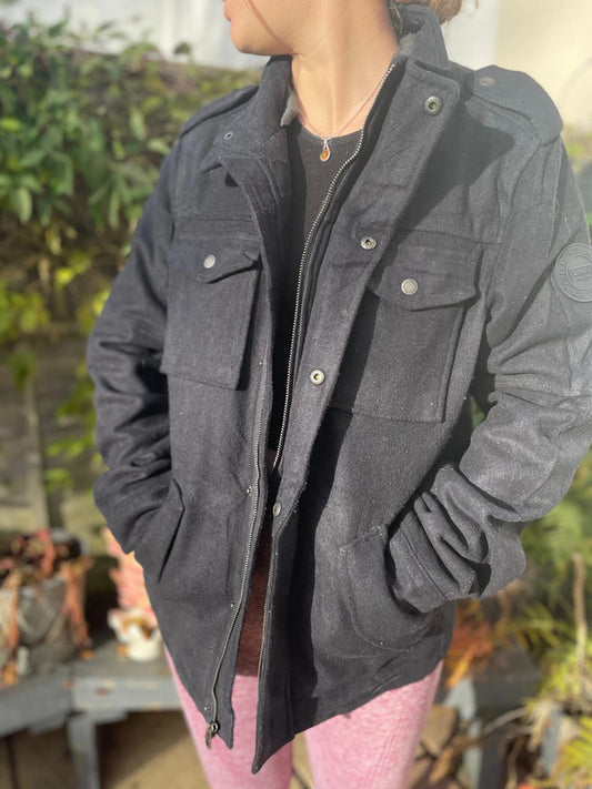 Levi's Unisex Hooded Black Heavy Weight Jacket - S/Small
