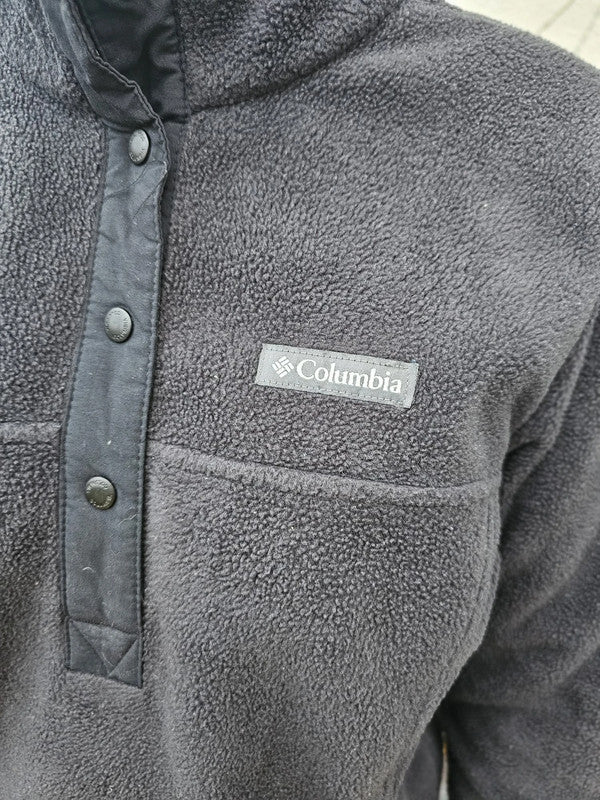 Columbia Womens Snap Button Pullover Fleece Jumper - S/Small