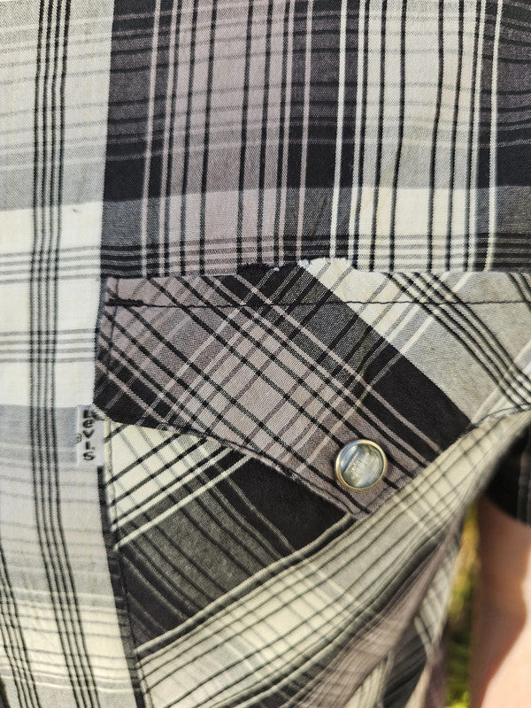 Levi's Short Sleeve Multicolour Check Checkered Shirt - L/Large