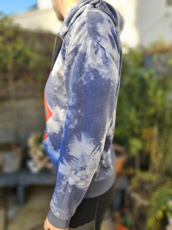 The Rolling Stones Grey Tie Dye Pullover Hoodie Band Top - S/Small
