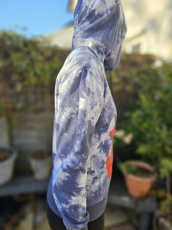 The Rolling Stones Grey Tie Dye Pullover Hoodie Band Top - S/Small