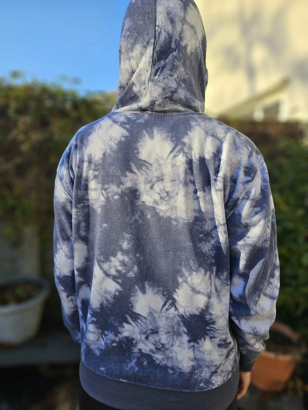 The Rolling Stones Grey Tie Dye Pullover Hoodie Band Top - S/Small