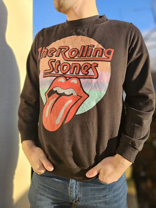 The Rolling Stones Big Print Black Pullover Jumper/Sweatshirt - XL/Extra Large