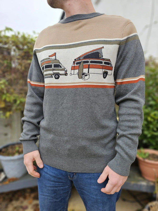 Kavu Dream Van Mens Crew Neck Pullover Jumper Sweater Campervan/Motorhome/RV - M/Medium