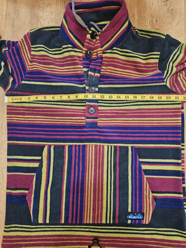 Kavu Claremore Multi Colour Pullover Button Up fleece Jumper - S/Small M/Medium