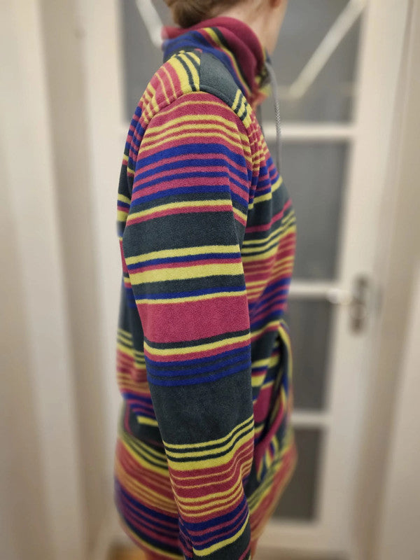 Kavu Claremore Multi Colour Pullover Button Up fleece Jumper - S/Small M/Medium