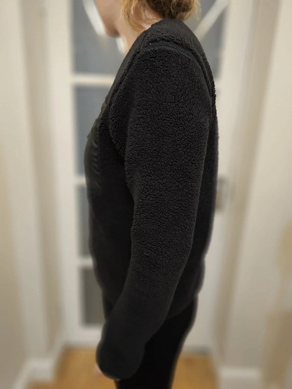Womens Black Columbia West Bend Sherpa Crew Neck Fleece Jumper - M/Medium