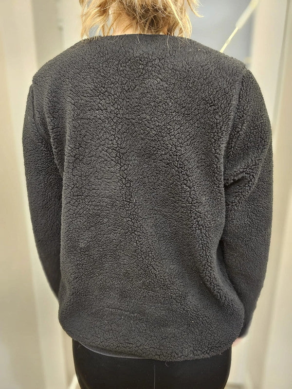 Womens Black Columbia West Bend Sherpa Crew Neck Fleece Jumper - M/Medium