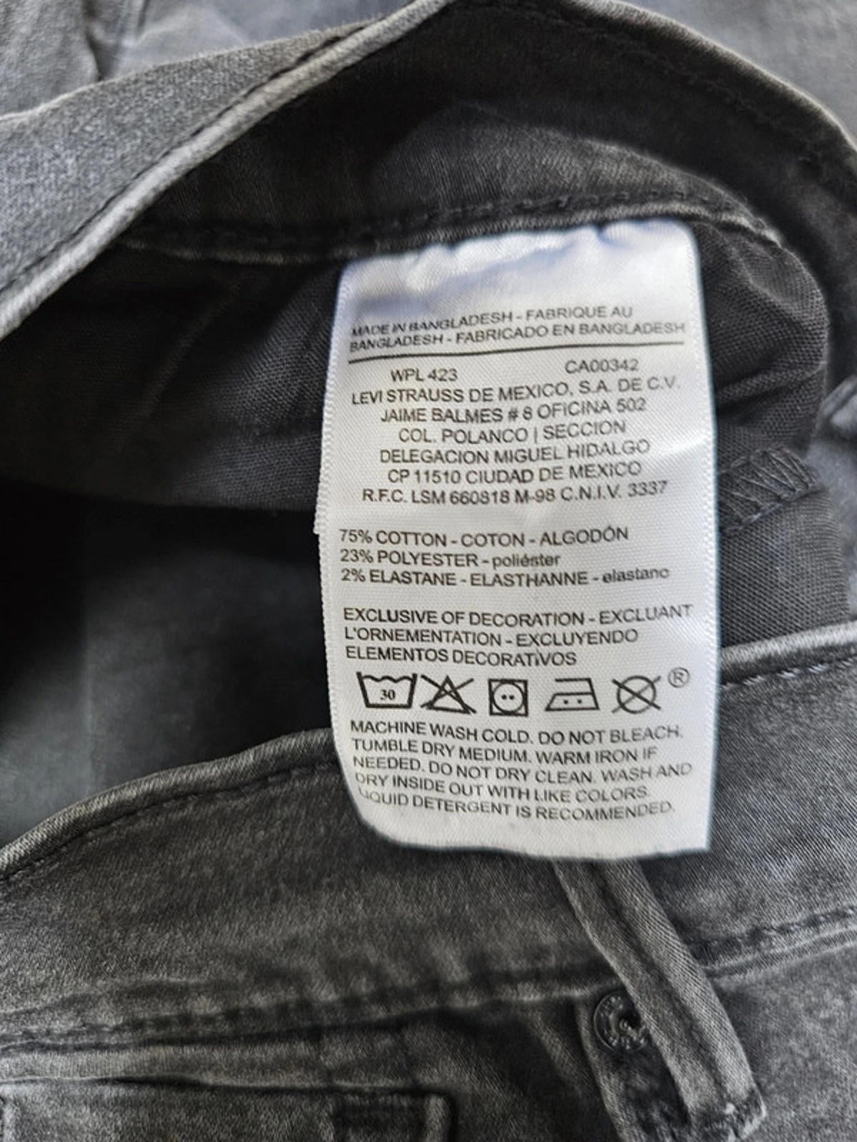 Levi's Womens Black Jeans Signature Curvy Straight W30/29L Denim Trousers