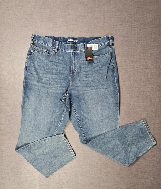 Lands End Women's Blue Denim Jeans Stretchy Waist - UK 26 - W40/29**