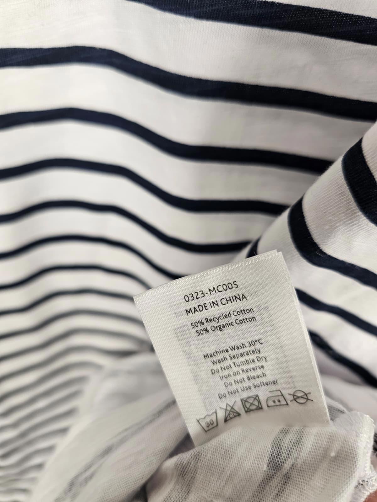 Passenger Womens Oversized Cotton Striped T-Shirt Dress - Navy/White