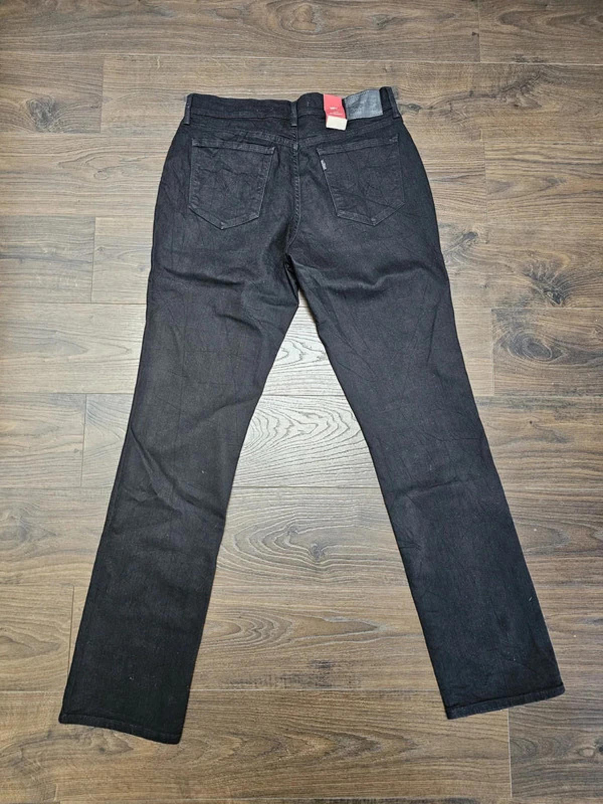 Levi's Womens Black Jeans 505 Mid Rise Straight W28/32L Denim Trousers Bottoms