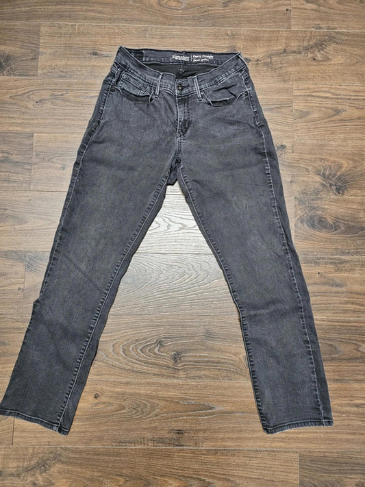 Levi's Womens Black Jeans Signature Curvy Straight W30/29L Denim Trousers