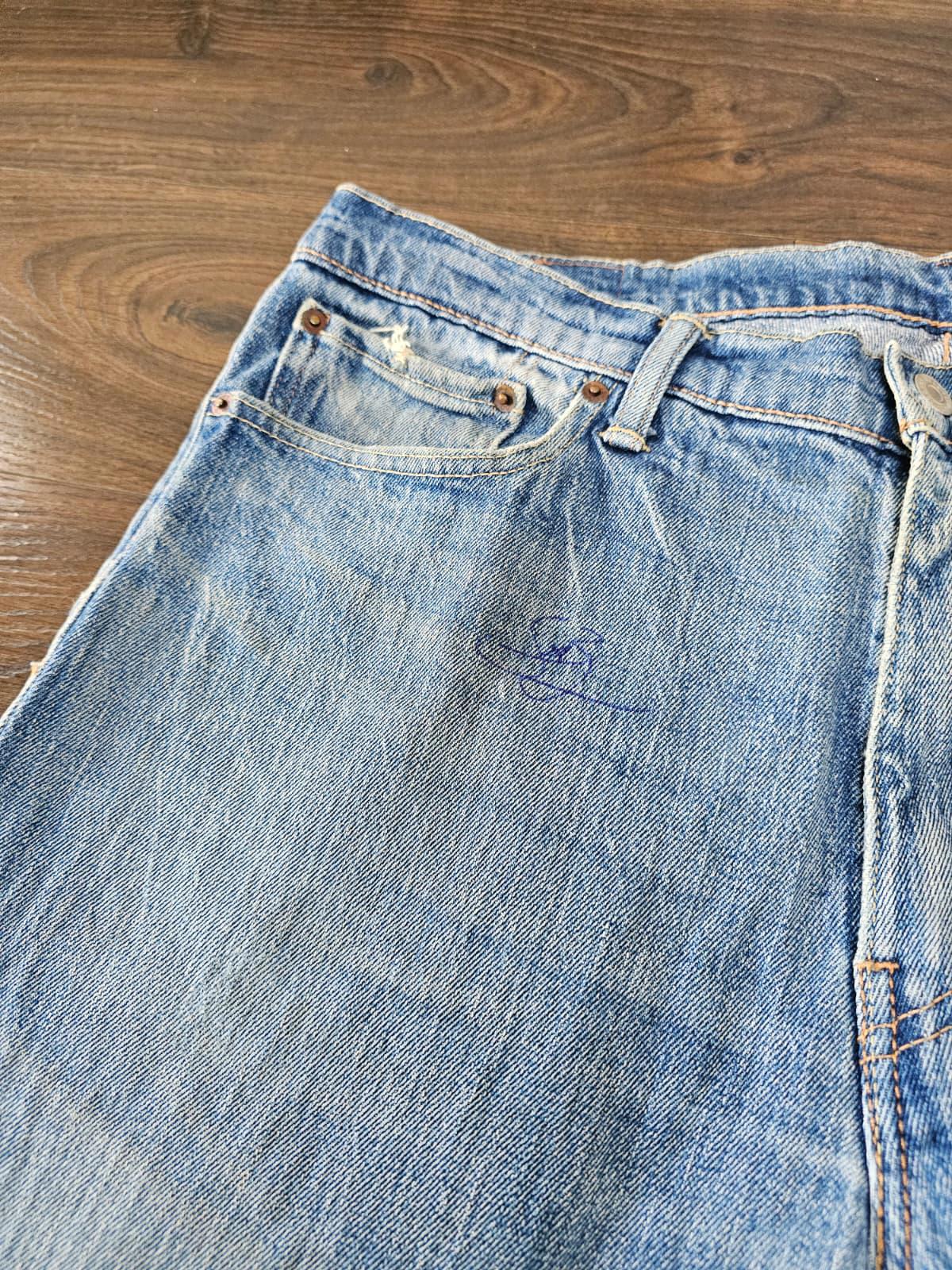 Levi's Mens Blue Jeans 504 Regular Straight W36/32L Cone Mills White Oak Denim
