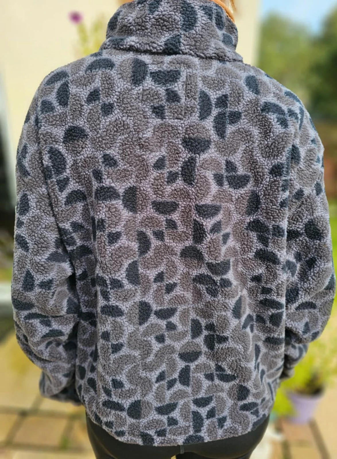 Columbia Snap Button Pullover Pattern Fleece Jumper - L/Large NWT Hike Walk