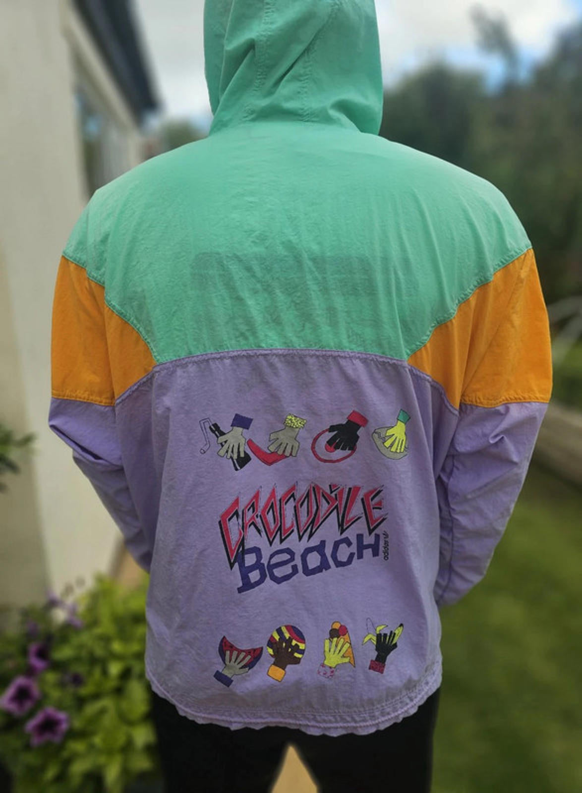 Vintage Adidas Crocodile Beach 1/2 Zip Windbreaker Track Jacket - XL/Extra Large