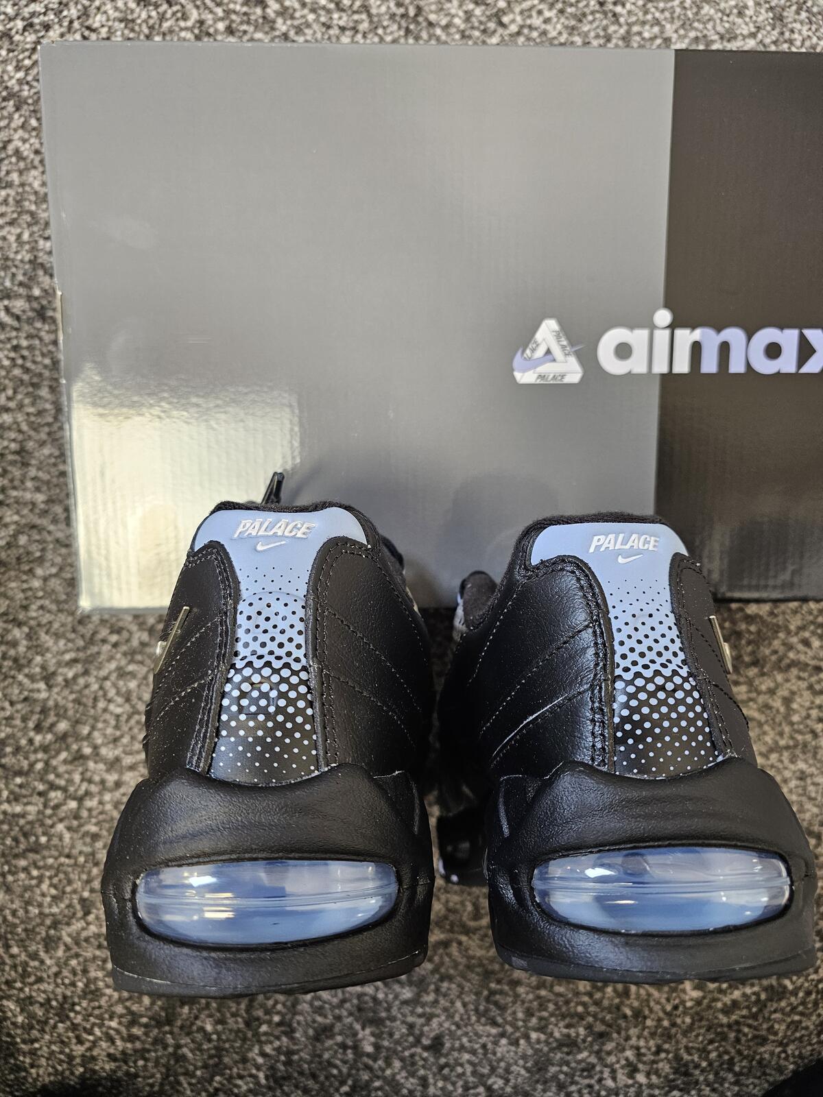 Palace x Nike Air Max 95 Big Bubble Trainers/Sneakers - UK 10 - Black/Silver
