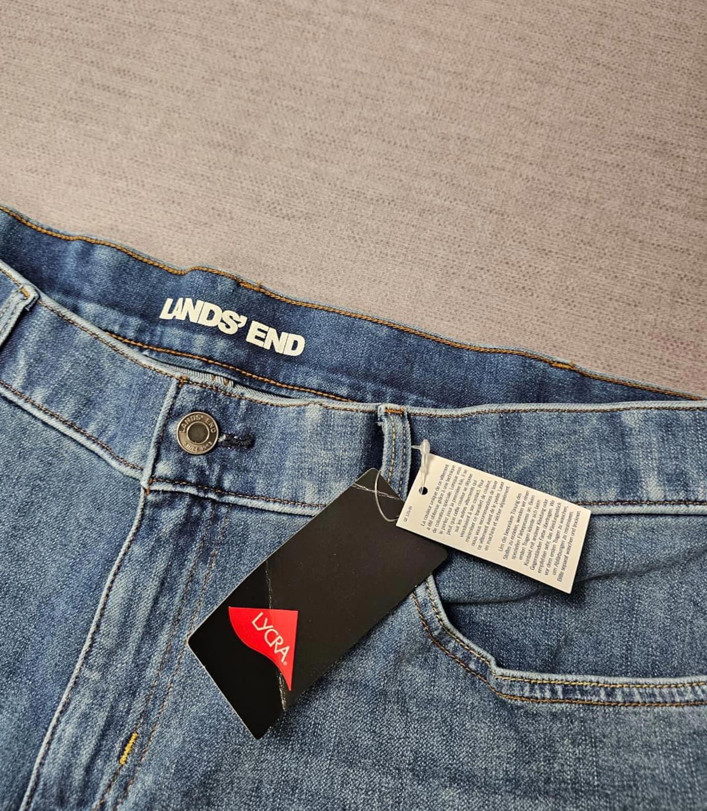 Lands End Women's Blue Denim Jeans Stretchy Waist - UK 26 - W40/29**