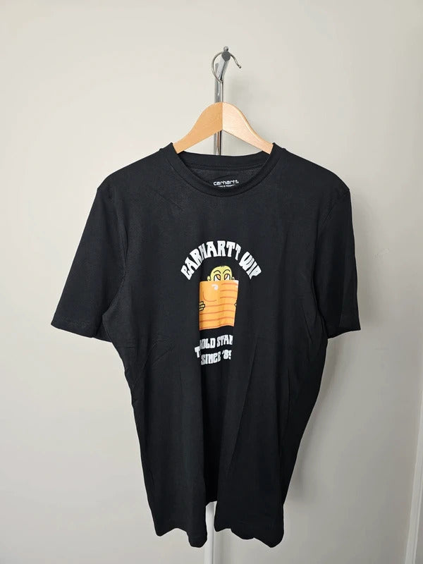 Carharrt WIP Gold Standard Short Sleeve Big Print Top/T-Shirt - L/Large - Black