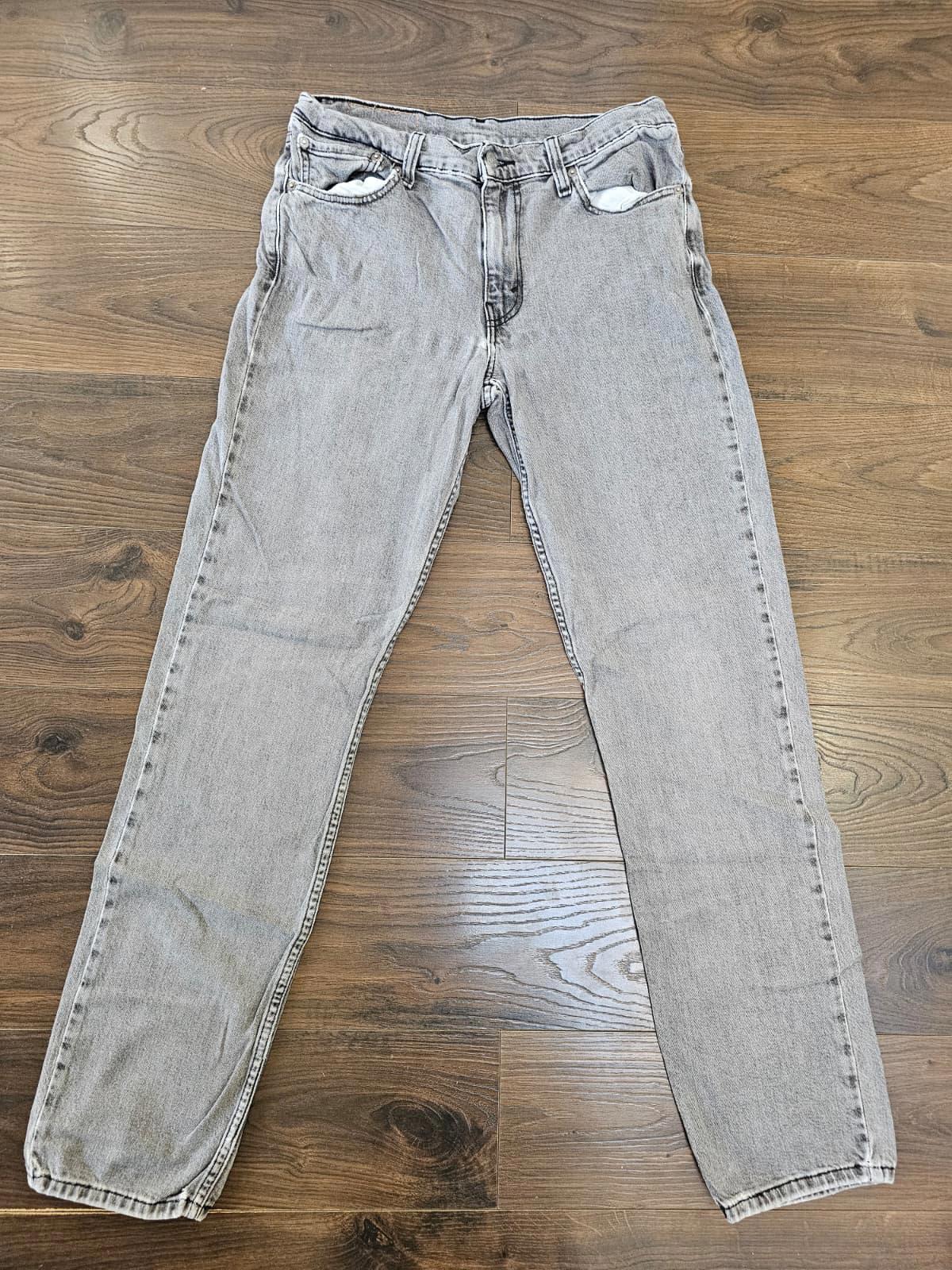 Levi's Mens Grey Jeans 511 Slim Fit - W32/34L - Denim Trousers Bottoms