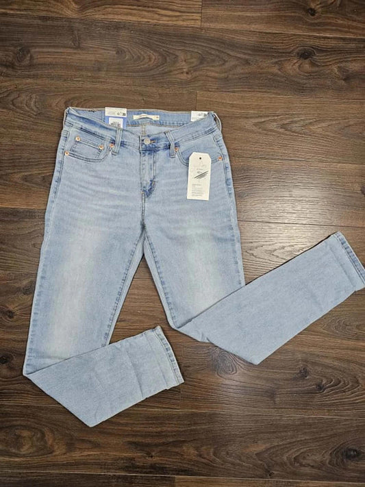 Levi's Womens Boyfriend Fit Mid Rise Tapered Leg Blue Jeans - W26/L30