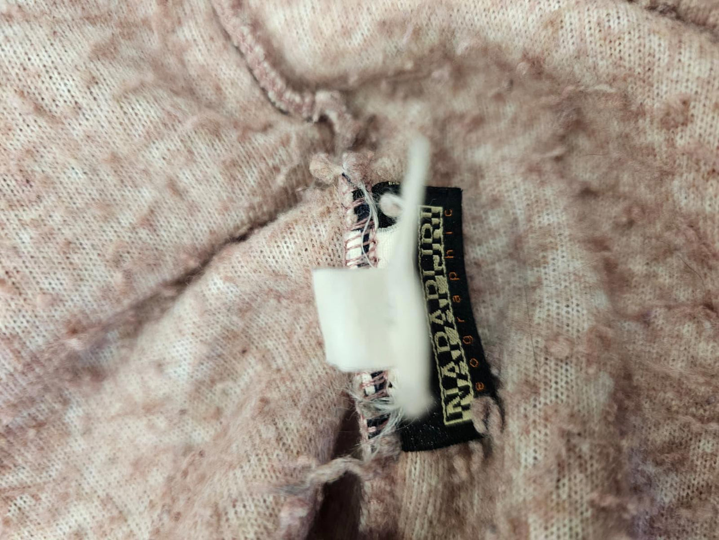 Napapijri Vintage Womens 1/4 Zip Pullover Sherpa/Borg Fleece Jumper - S/Small