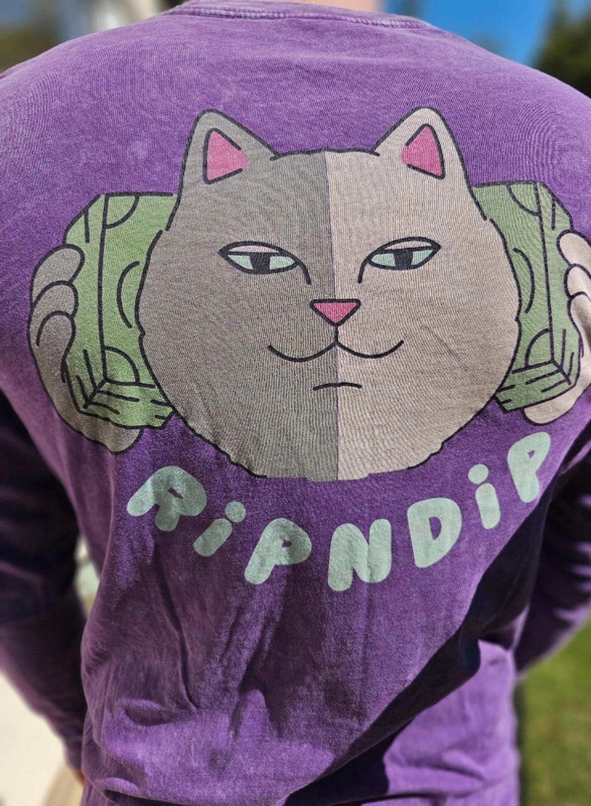Ripndip Purple Money Talks Unisex Long Sleeve Print T-Shirt - M/Medium**